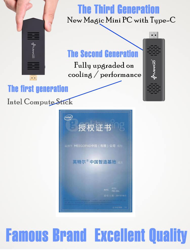MEEGOPAD T09 Licensed Windows 10 Intel Z8350 4G/32G MINI PC 2.4G+5G Dual Band WIFI Gigabit LAN Type C Bluetooth