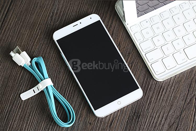 ROCK C2 Micro Data Charging Cable 1M With Cable Tie High Quality Fast Charging -White