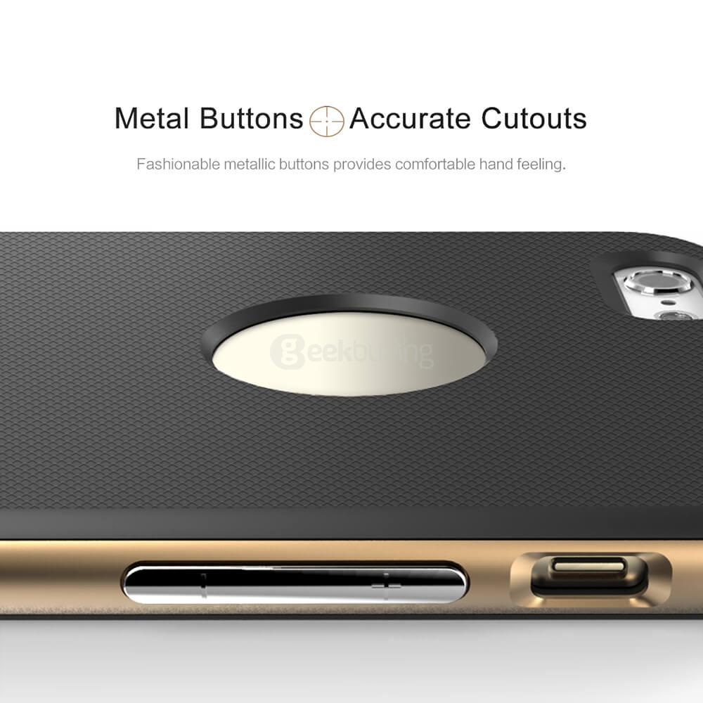 ROCK Royce Series Phones Protective Shell TPU Back Cover With PC Edge Anti-scratch Phone Case For iPhone 6Plus/6S Plus - Gold