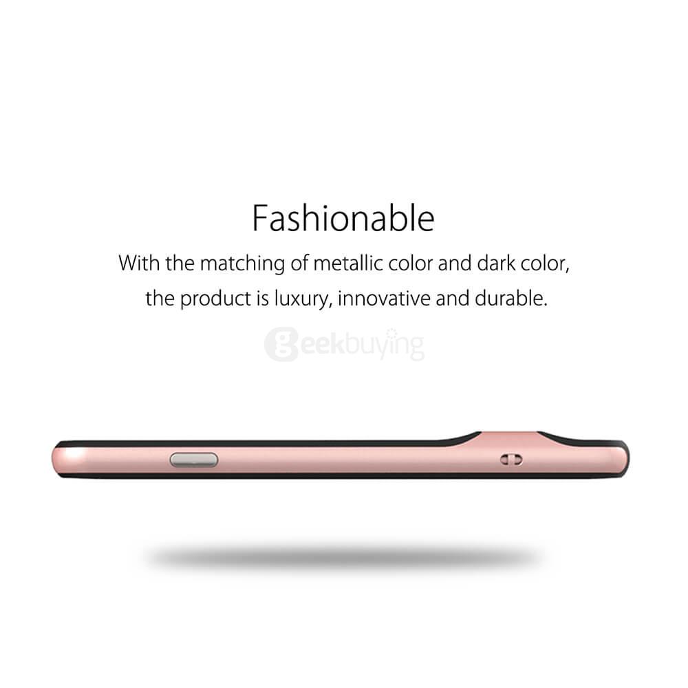 ROCK Royce Series Phones Protective Shell TPU Back Cover Anti-scratch Phone Case PC Edge With Kickstand For iPhone 6 / 6S - Rose Gold