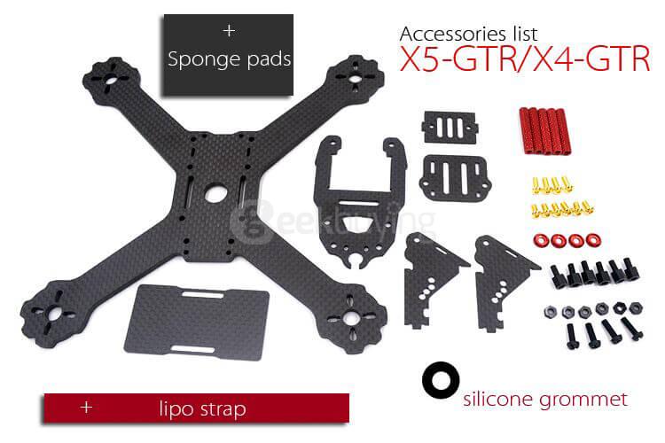 Redpawz X4-GTR Wheelbase 175mm 4mm Carbon Fiber FPV Racing Frame Kit