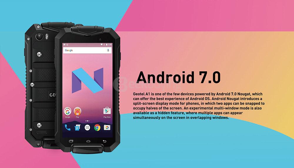 GEOTEL A1 IP67 Waterproof 4.5inch QHD Android 7.0 Rugged Smartphone MT6580 Quad Core 1.3GHz 1GB RAM 8GB ROM 2.0MP+8.0MP Dustproof Shockproof - Orange