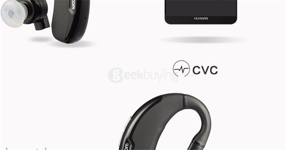 DACOM M10 Mini Wireless Bluetooth 4.0 Sports Ear-hook Headset with Microphone CVC6.0 Noise Cancelling - Black