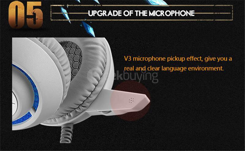 Xiberia V3+ Over-ear Gaming Headsets With Microphone 3.5mm USB Headphones For Computer PC Gamer - White