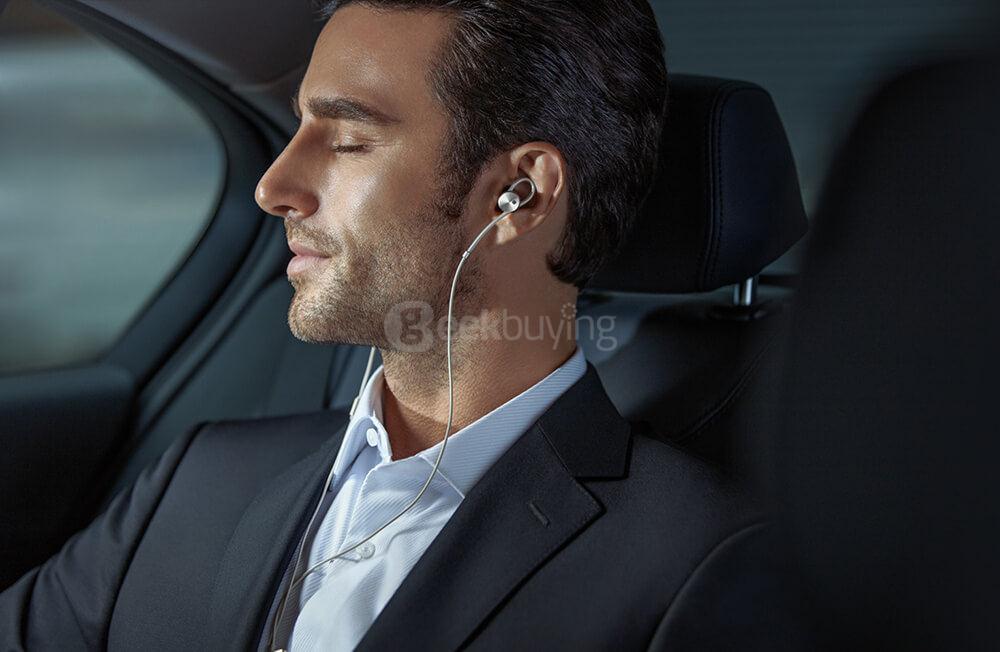 Huawei AM185 Active Noise Cancelling In-ear Earphones with MIC / Wired Control / Hybrid Dual Drivers - Gold