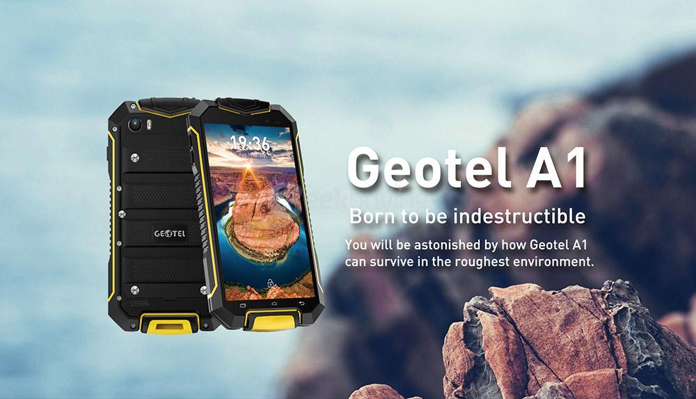 GEOTEL A1 IP67 Waterproof 4.5inch QHD Android 7.0 Rugged Smartphone MT6580 Quad Core 1.3GHz 1GB RAM 8GB ROM 2.0MP+8.0MP Dustproof Shockproof - Yellow
