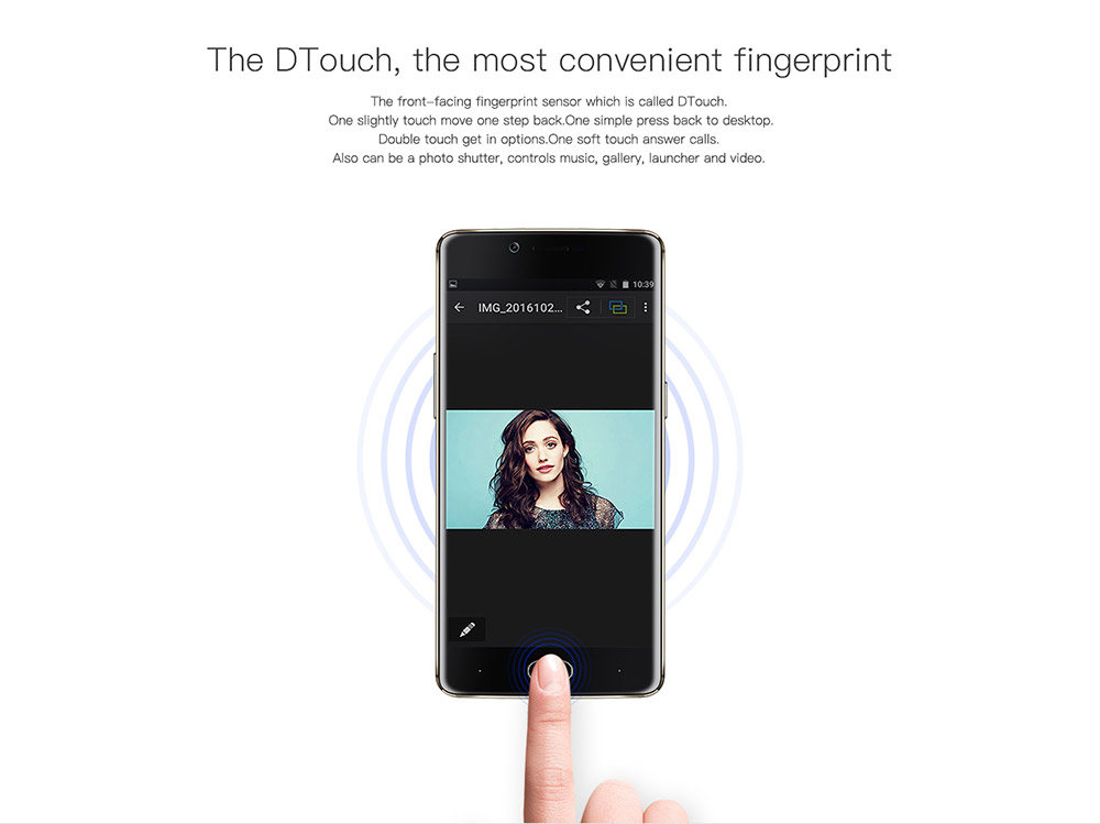 DOOGEE Shoot 1 5.5inch FHD Android 6.0 Dual Rear Cameras 13.0MP+8.0MP Front Touch ID Smartphone MT6737T Quad Core 1.5GHz 2GB RAM 16GB ROM - Black