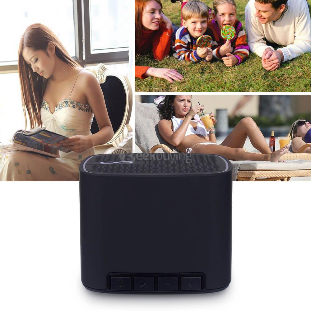 LX-x6 Portable Wireless Bluetooth 4.1 Speaker 6W Output With Enhanced Bass FM Radio Support TF Card And Microphone - Black