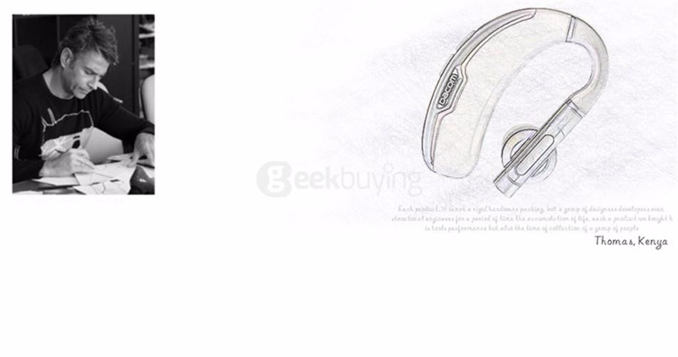 DACOM M10 Mini Wireless Bluetooth 4.0 Sports Ear-hook Headset with Microphone CVC6.0 Noise Cancelling - Black
