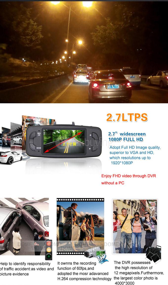 BLACKVIEW GS9000 Ambarella H.264 Full HD 1920*1080P 30fps 2.7Inch 178 Degree Angle Car DVR Recorder with GPS G-sensor