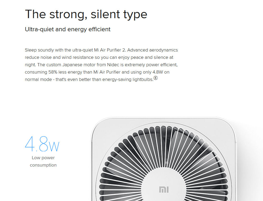 Original Xiaomi Mi Air Purifier 2 Real-time AQI Smart Air Cleaner - White