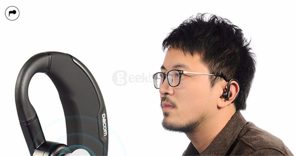 DACOM M10 Mini Wireless Bluetooth 4.0 Sports Ear-hook Headset with Microphone CVC6.0 Noise Cancelling - Black