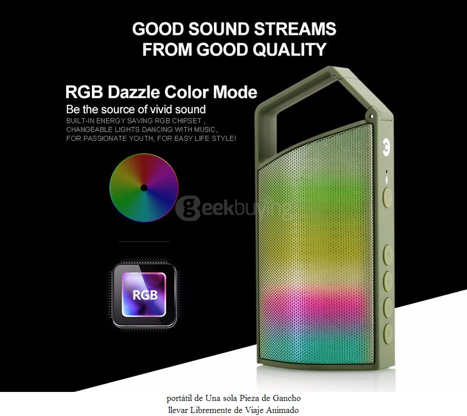 CKY CK008 Bluetooth Speaker EDR Tech 2.1Mbps With LED Lights for iPhone IPOD IPAD MP3/MP4 PSV - Army Green