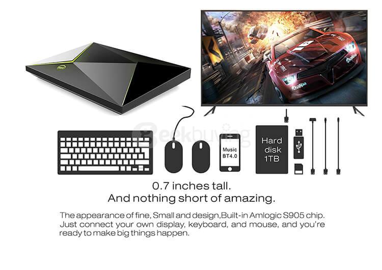 M9S Z8 Android6.0 Amlogic S905X 4K UHD Smart TV BOX 2G/8G WIFI LAN Bluetooth KODI Media Player