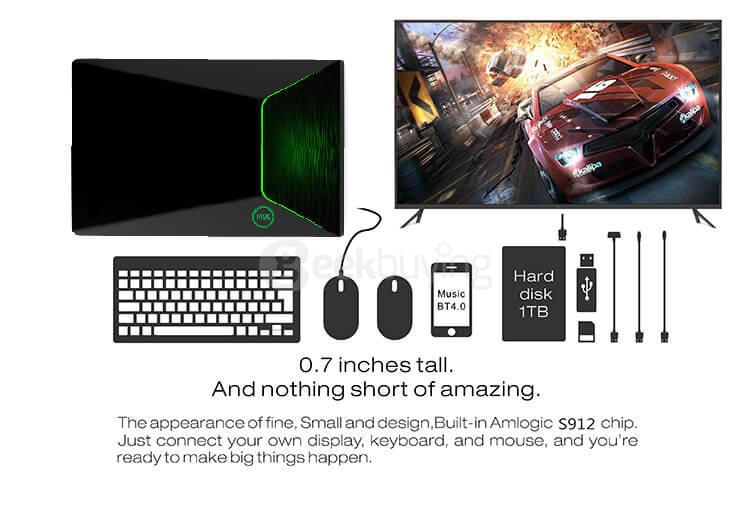 Bundle M9S Z9 Amlogic S912 4K UHD HDR TV BOX + Rii i8+ 2.4G Wireless Israel Hebrew Language Keyboard Black