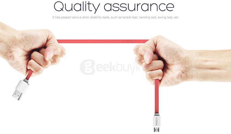ROCK C2 Micro Data Charging Cable 1M With Cable Tie High Quality Fast Charging -White