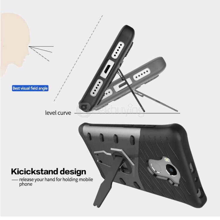 Armour Series Protective Phone Case 360 Degree Rotating Bracket Stand Cover For Xiaomi Redmi 4/4 Pro- Blue