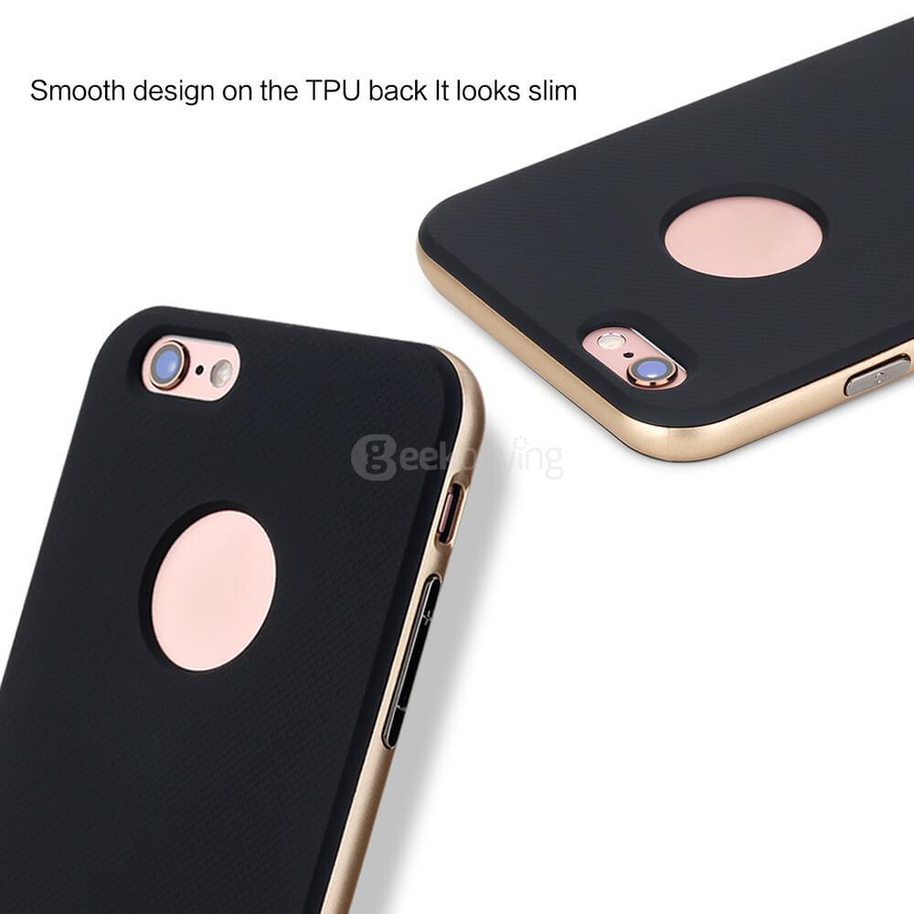 ROCK Royce Series Phones Protective Shell TPU Back Cover With PC Edge Anti-scratch Phone Case For iPhone 6Plus/6S Plus - Gold