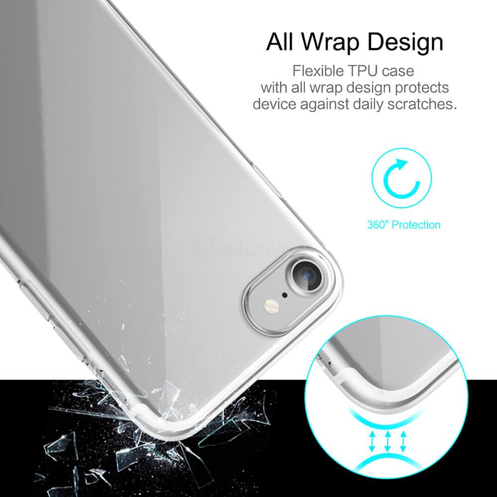 ROCK Ultra Thin TPU Slim Back Case Clear Soft Phone Cover For iPhone 7 - Transparent