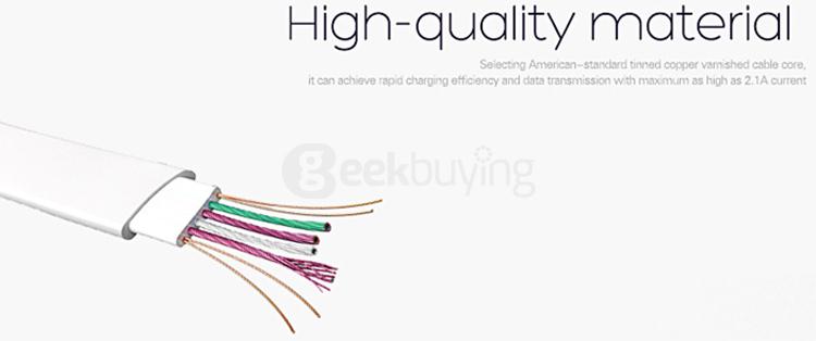 ROCK C2 Micro Data Charging Cable 1M With Cable Tie High Quality Fast Charging -White