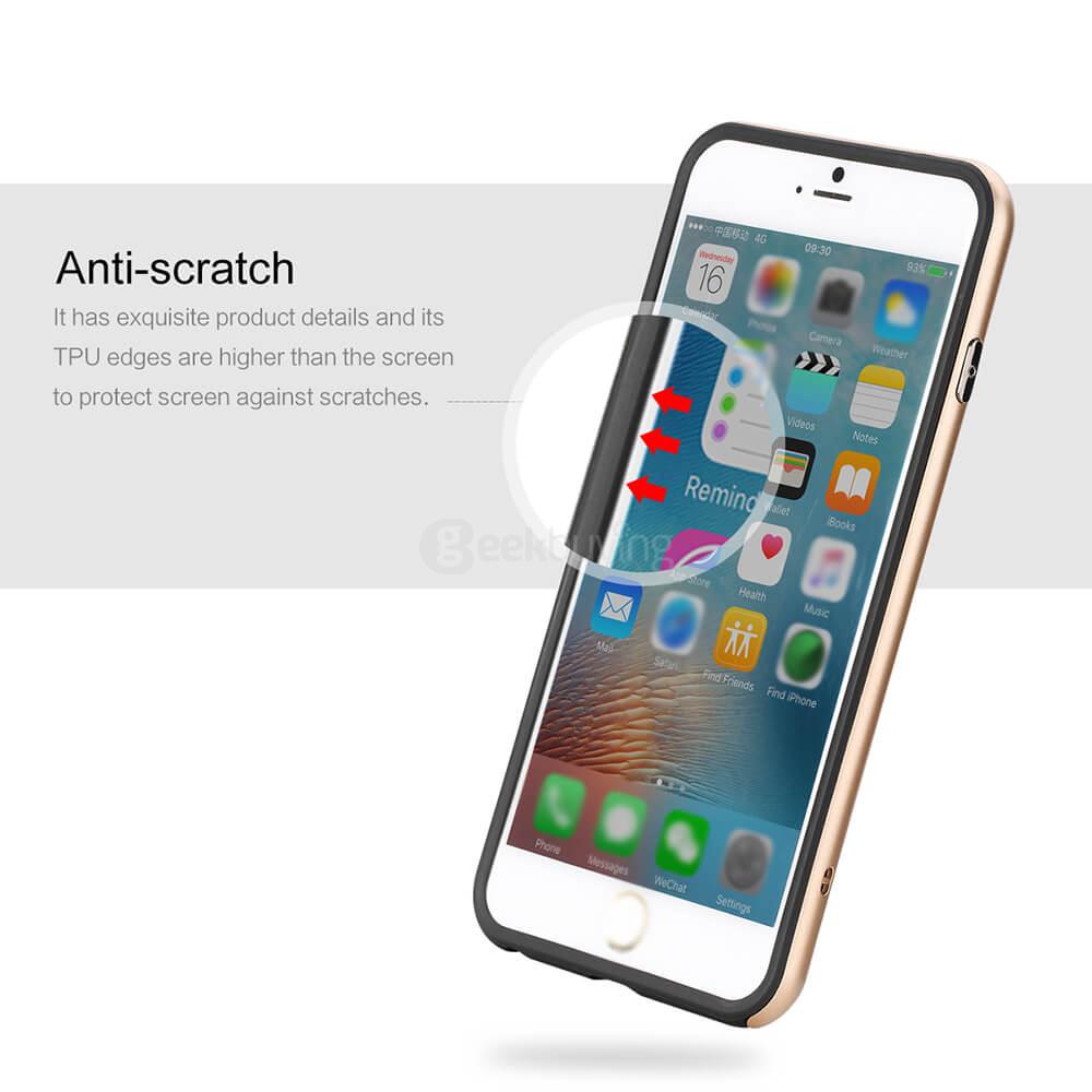 ROCK Royce Series Phones Protective Shell TPU Back Cover With PC Edge Anti-scratch Phone Case For iPhone 6Plus/6S Plus - Gold