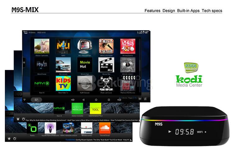 Bundle M9S MIX Android 6.0 Amlogic S912 KODI 4K HDR TV BOX + Rii i8+ Hebrew Israel Air Mouse Black