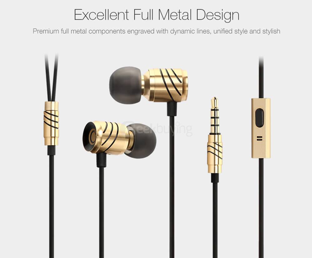 GGMM C800 3.5MM Stereo HiFi Music Earphones Headphones - Gray and Red