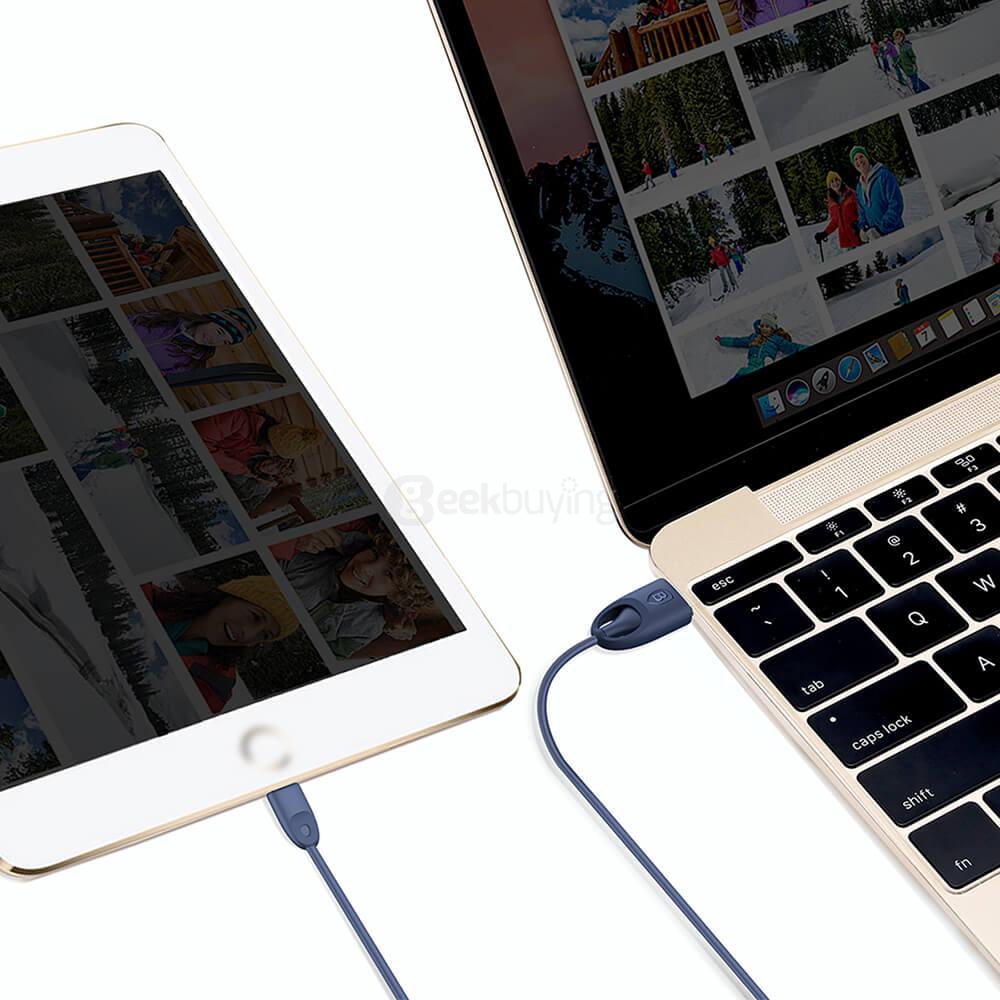 Baseus 1 Meter PC Rainbow Apple MFi Certification Cable Lightning Compatible Cable Fast Charge And Transfer Cable - White