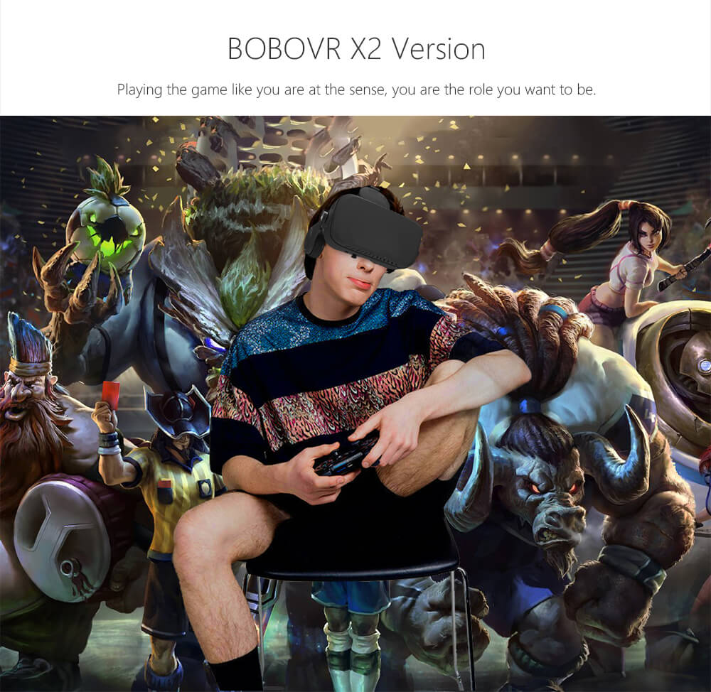 BOBOVR VR X2 5.5 Inch RK3399 2K 4G/32G All-in-one 3D VR Virtual Reality Headset with 9-axis Sensor WiFi Bluetooth - Black