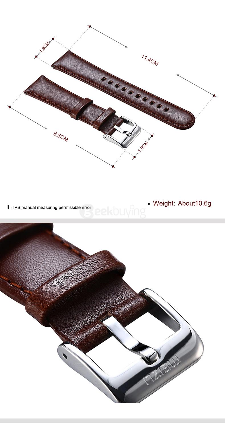 Meizu MIX Smart Watch Analogue Display Bluetooth Pedometer Calorie Consumption Call SMS Reminder with Leather Belt - Black
