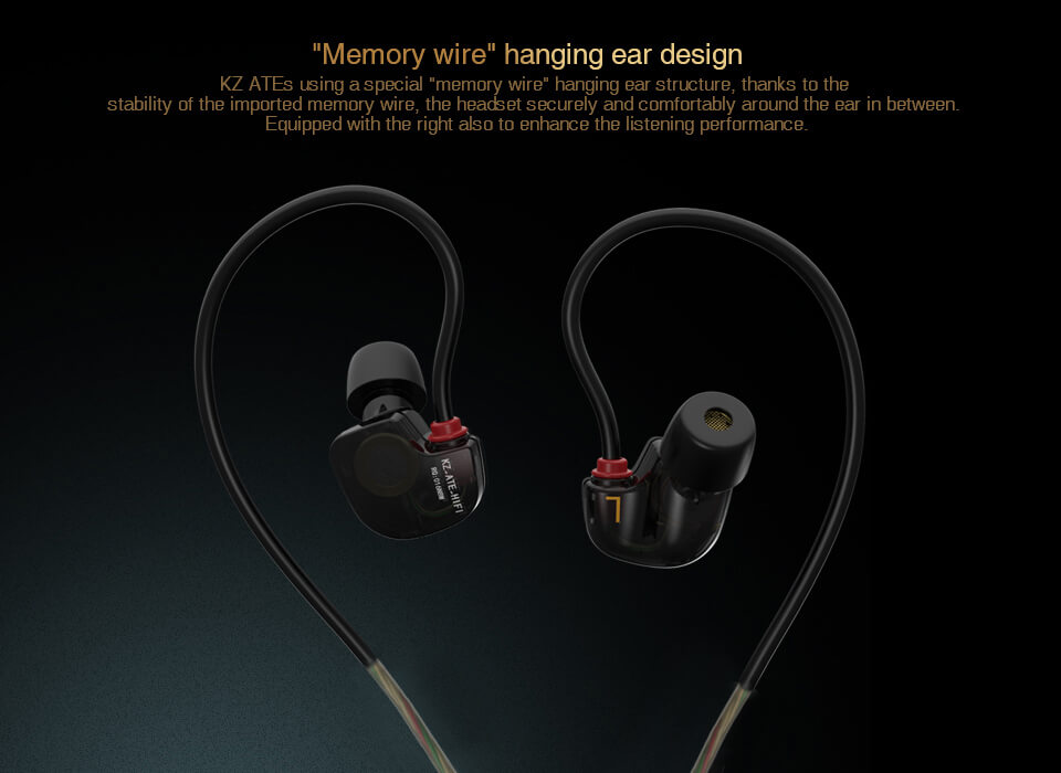 KZ ATE-S 3.5mm Jack HiFi In-ear Earphones Sport Earbuds - Black