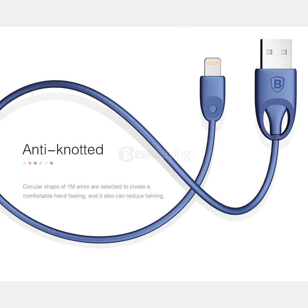 Baseus 1 Meter PC Rainbow Apple MFi Certification Cable Lightning Compatible Cable Fast Charge And Transfer Cable - White