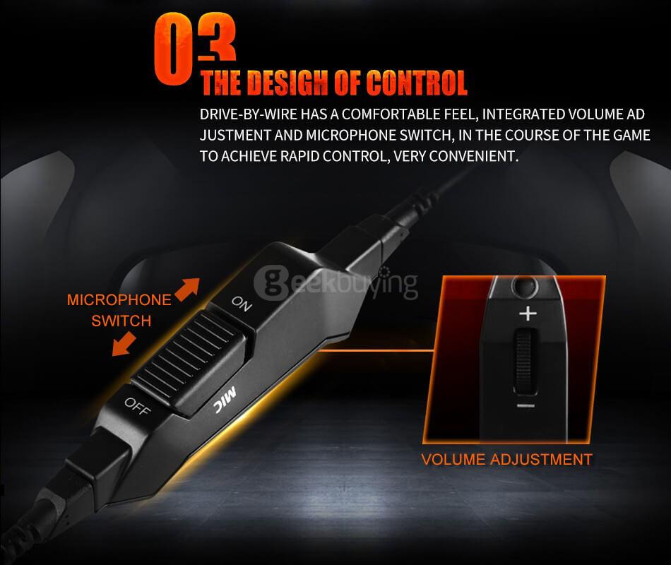 Somic G905 Stereo Gaming Headphone with Mic for PC Smartphones Portable Media Devices - Orange