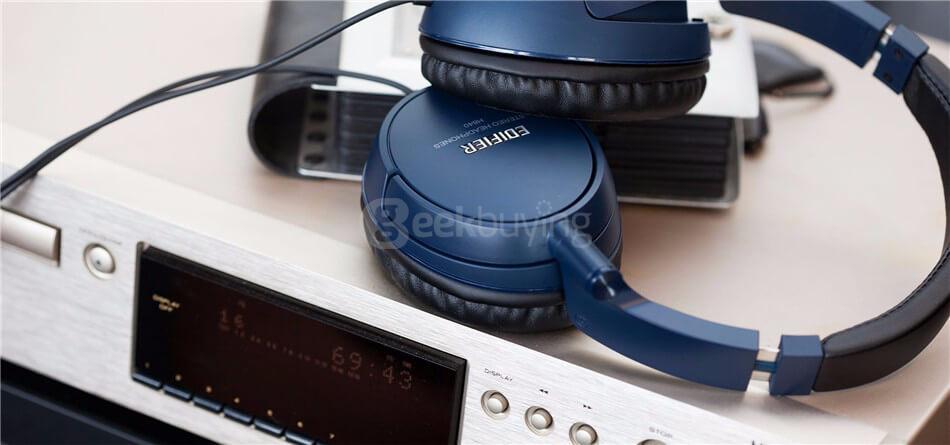 EDIFIER H840 Professional Pure Sound Calibrated Headphones Hifi Bass Stereo 3.5mm Jack Headband 40mm Driver Dynamic Headset - Blue