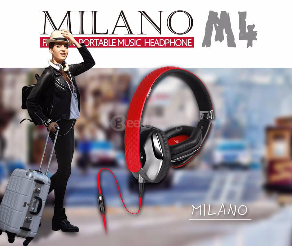 Somic M4 HiFi Super Bass Stereo Music Headphone - Red