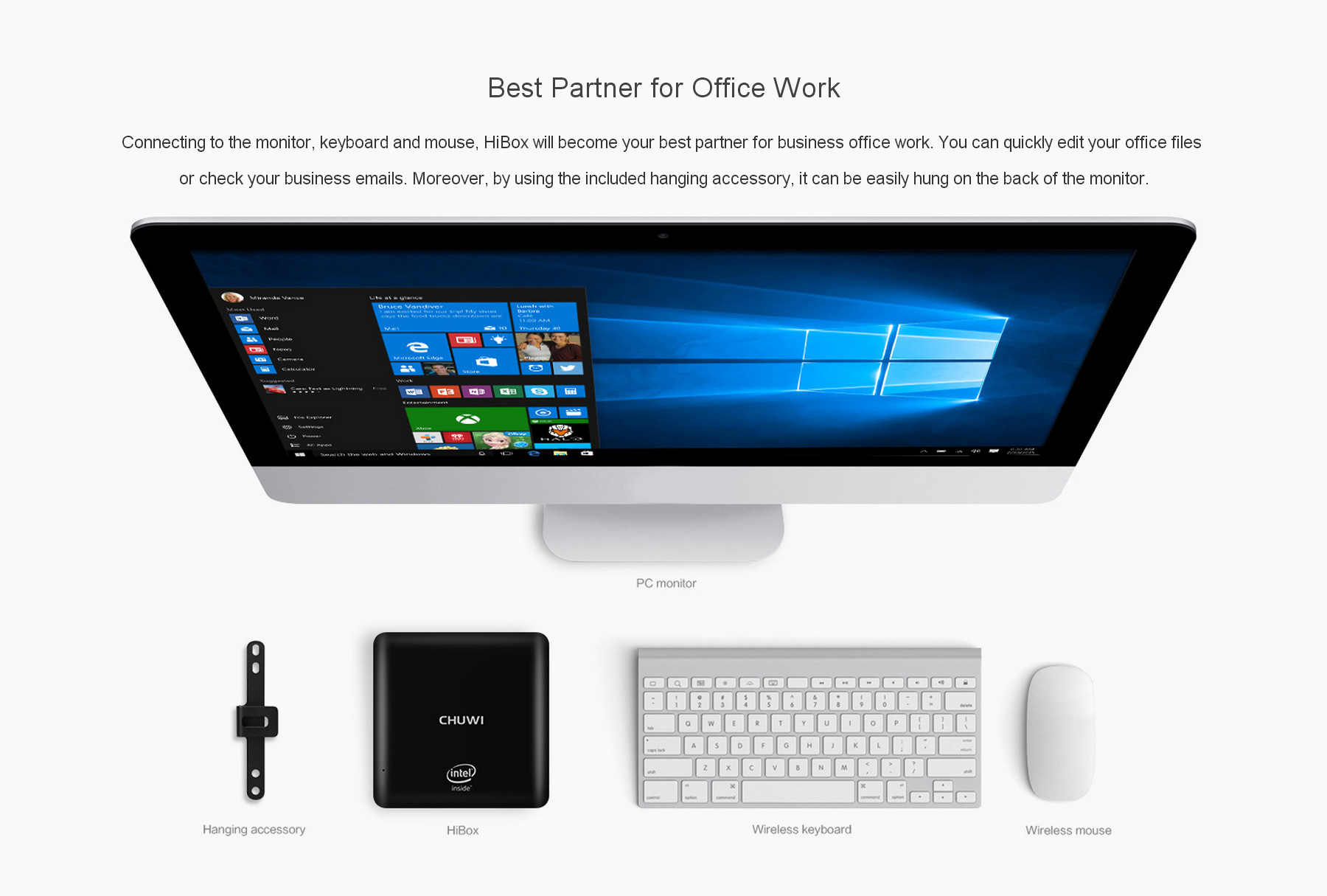 CHUWI HiBox Dual OS Mini PC Android 5.1 Window 10 64 Bit Intel Z8350 Quad Core 4G/64G AC WIFI Gigabit LAN H.265