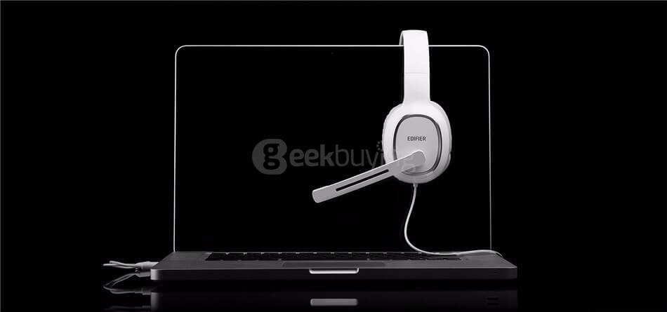 EDIFIER K815 Professional 3.5mm Jack Gaming Headset Bass Stereo Headphone 40mm Driver with Mic Volume Control for PC Game - Black