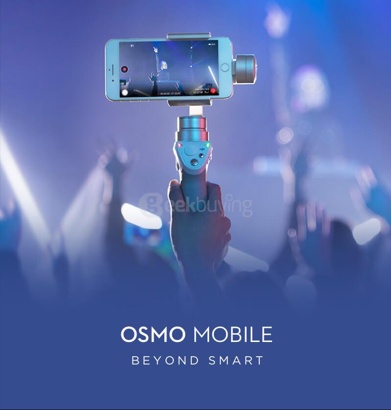 DJI Osmo Mobile Silver 3-Axis Brushless Handle Gimbal Stabilizer for Smartphones - White