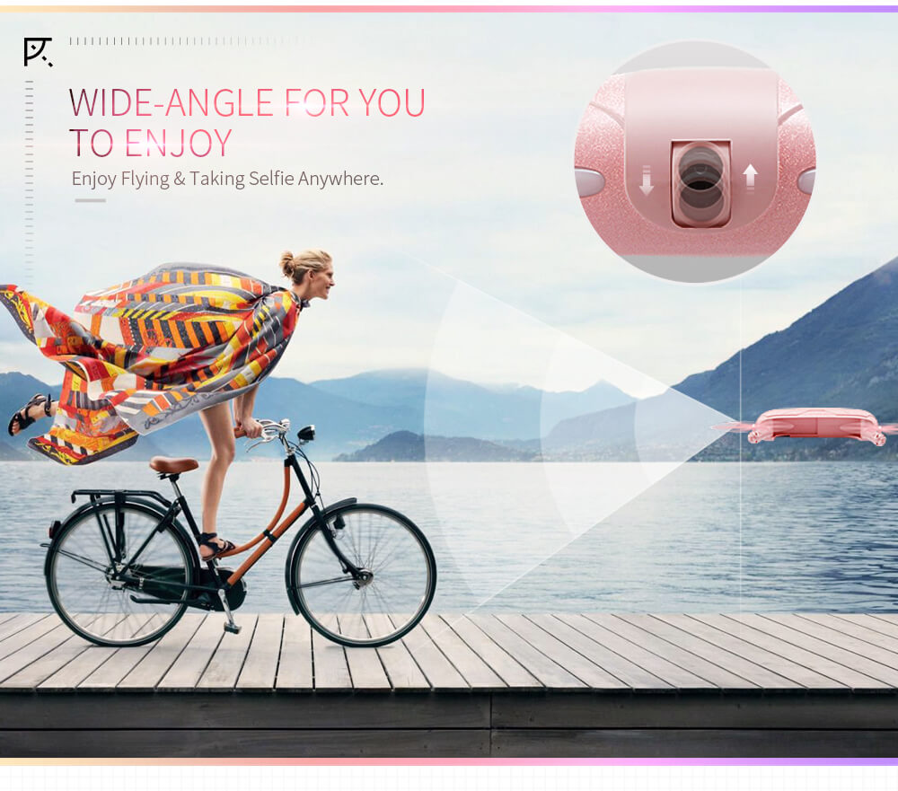 JJRC H37 ELFIE LOVE Foldable Arm WIFI FPV 720P HD Camera Altitude Hold Mode RC Quadcopter - Pink