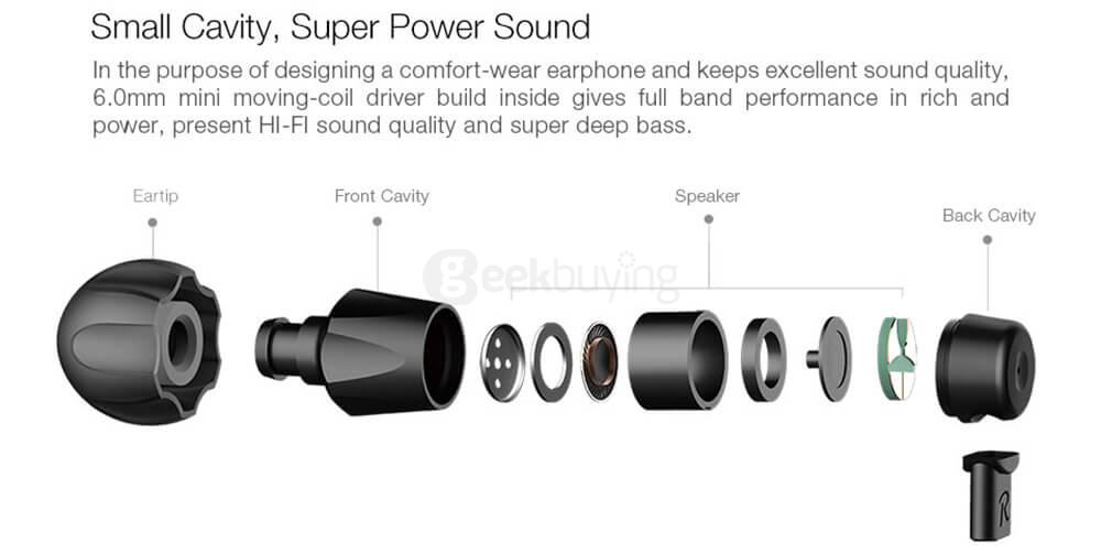GGMM EJ401 Alauda Three-key Control Dynamic Stereo In-ear Earphones - Gray