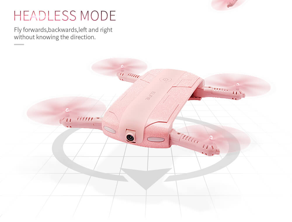 JJRC H37 ELFIE LOVE Foldable Arm WIFI FPV 720P HD Camera Altitude Hold Mode RC Quadcopter - Pink