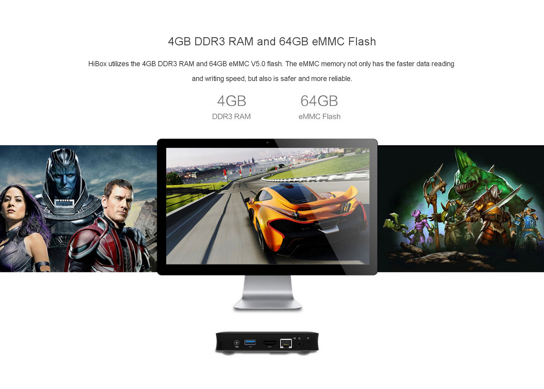 CHUWI HiBox Dual OS Mini PC Android 5.1 Window 10 64 Bit Intel Z8350 Quad Core 4G/64G AC WIFI Gigabit LAN H.265