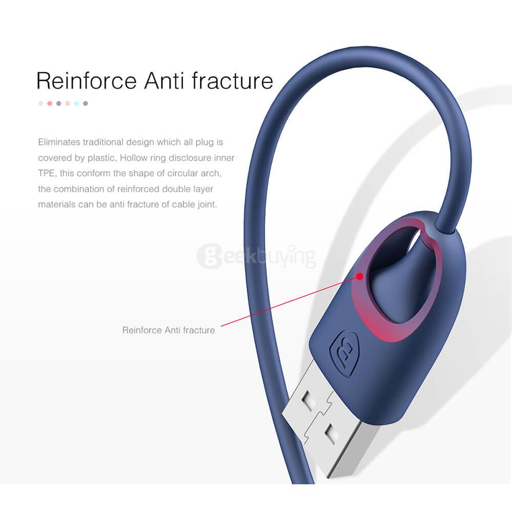 Baseus 1 Meter PC Rainbow Apple MFi Certification Cable Lightning Compatible Cable Fast Charge And Transfer Cable - White