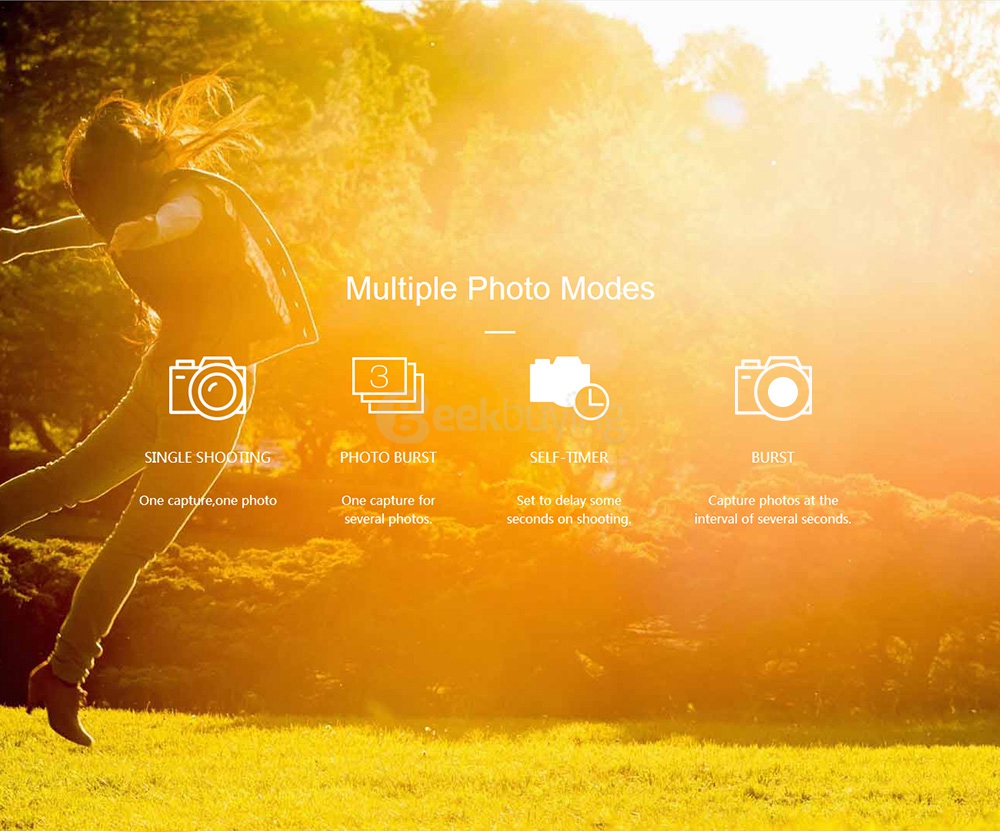 Original ThiEYE i60 WiFi 4K Action Camera 12MP 1.5inch LCD Sunplus 6350 OV4689 Sports Camera 1050mAh Battery Time Lapse Mode - Black