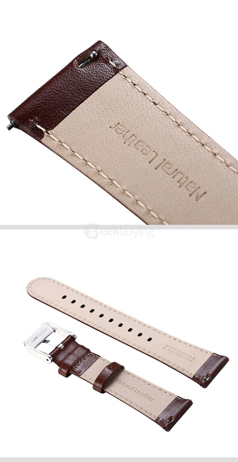 Meizu MIX Smart Watch Analogue Display Bluetooth Pedometer Calorie Consumption Call SMS Reminder with Leather Belt - Black