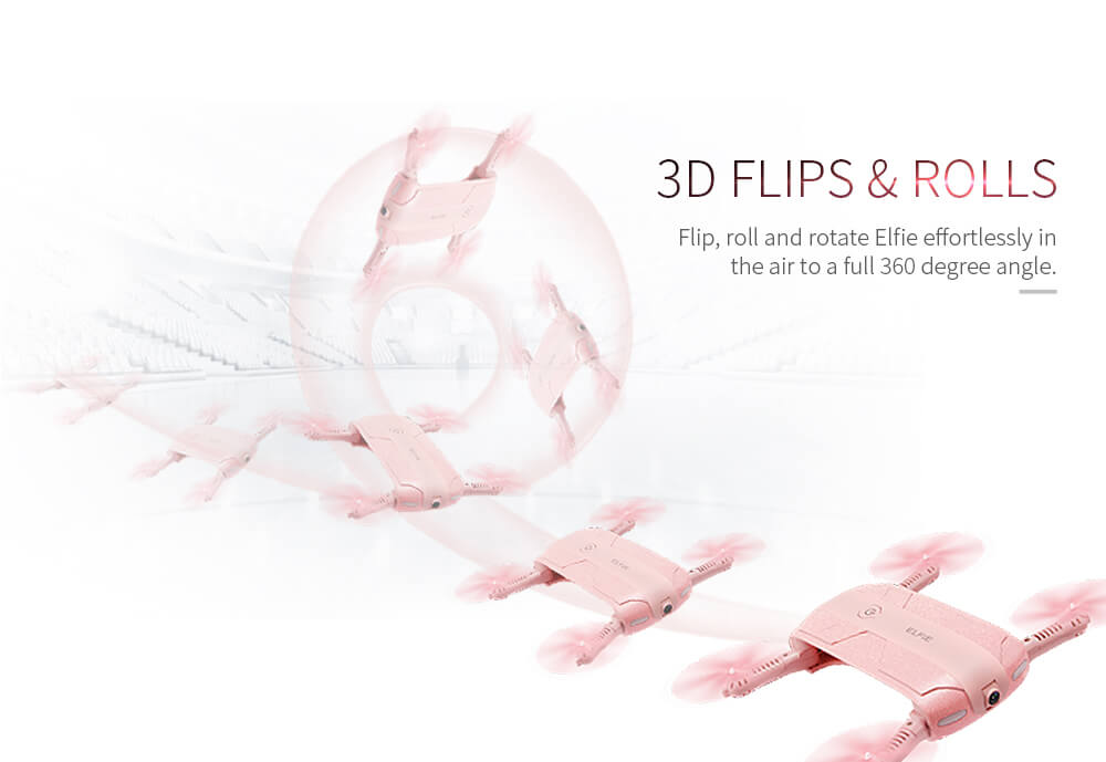 JJRC H37 ELFIE LOVE Foldable Arm WIFI FPV 720P HD Camera Altitude Hold Mode RC Quadcopter - Pink