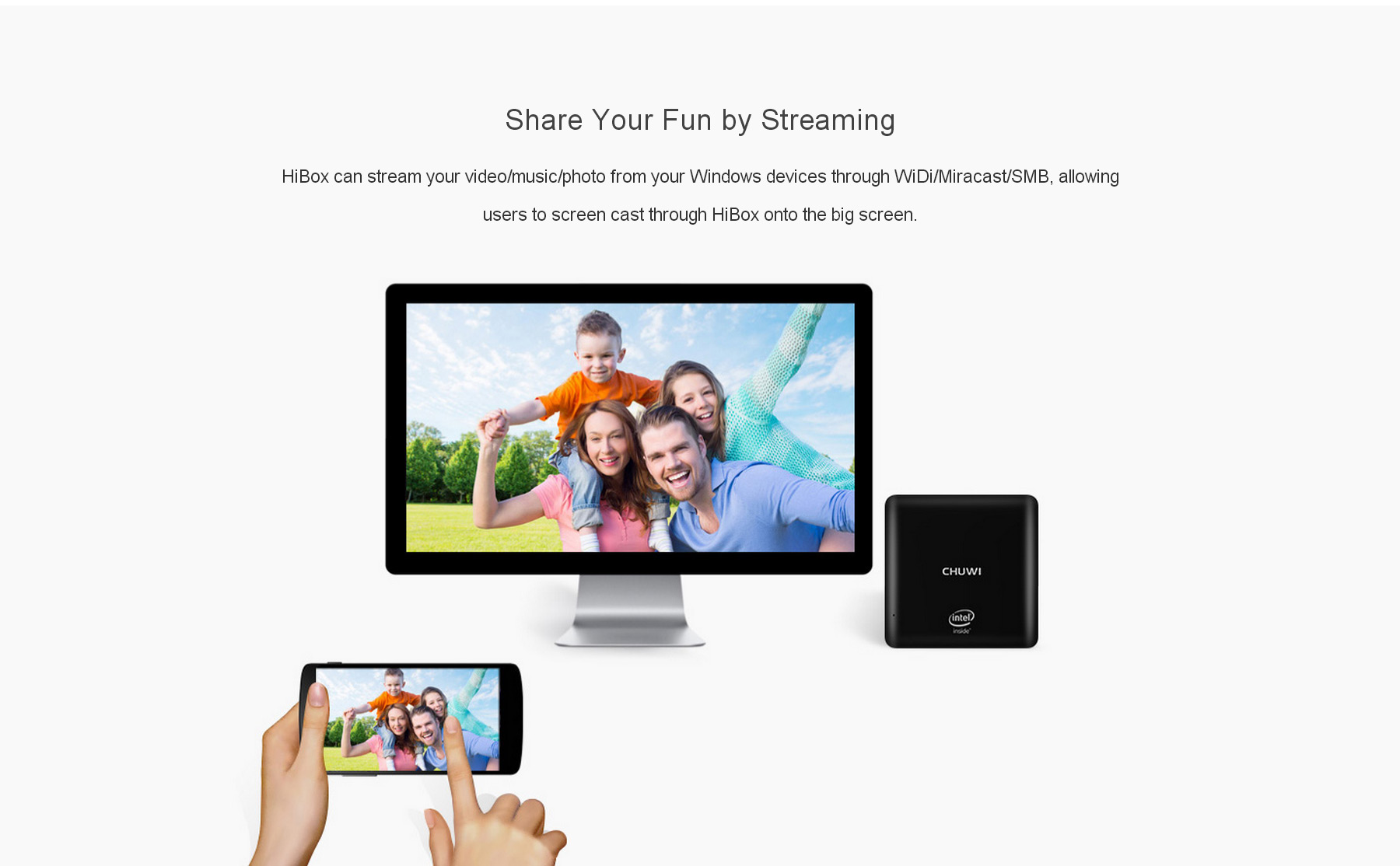 CHUWI HiBox Dual OS Mini PC Android 5.1 Window 10 64 Bit Intel Z8350 Quad Core 4G/64G AC WIFI Gigabit LAN H.265