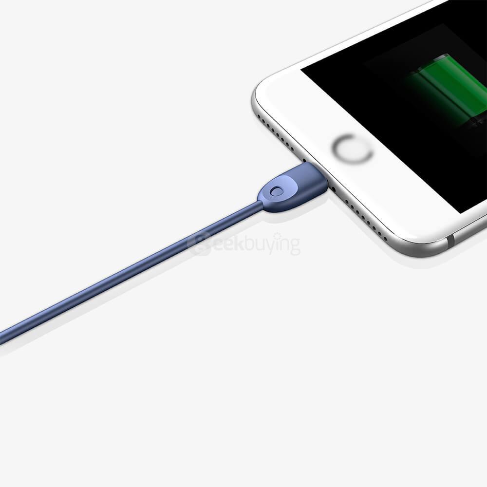 Baseus 1 Meter PC Rainbow Apple MFi Certification Cable Lightning Compatible Cable Fast Charge And Transfer Cable - White