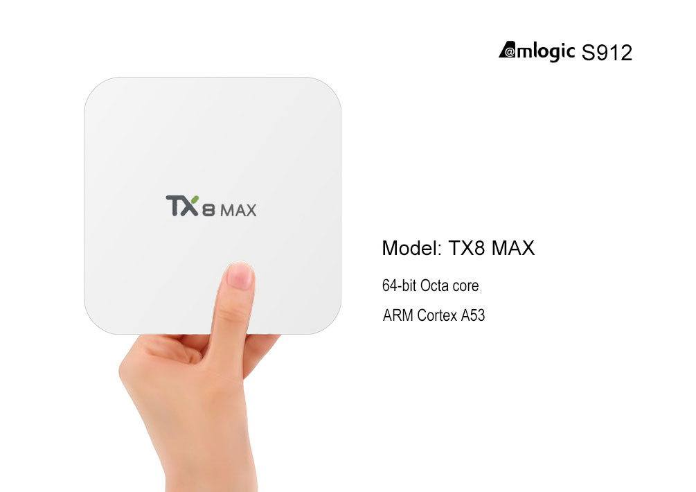 Bundle Tanix TX8 MAX Android 6.0 Marshmallow Amlogic S912 TV BOX + Rii i8+ 2.4G Wireless Israel Hebrew Language Keyboard Black