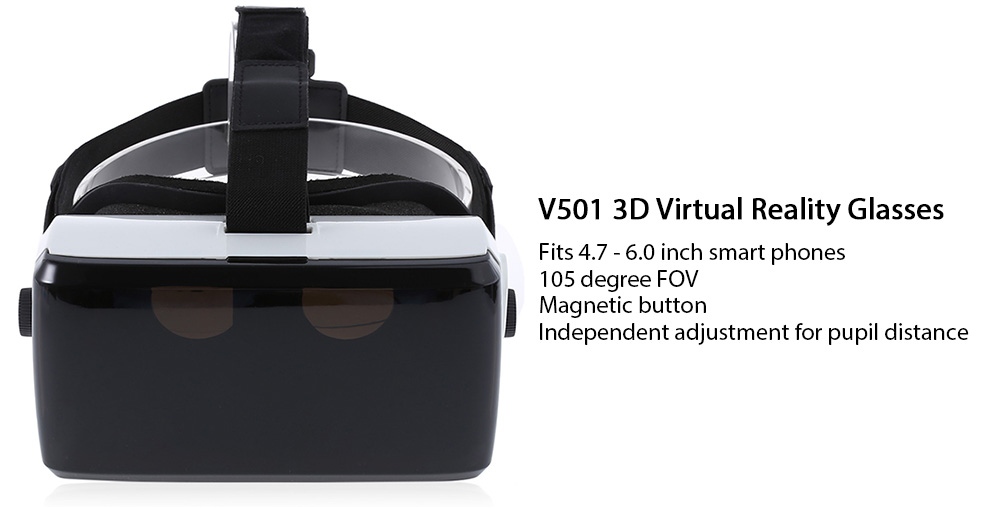V501 FOV105 Immersive 3D VR Virtual Reality Headset IPD Focus Adjustable for 4.7-6 Inches Smartphones
